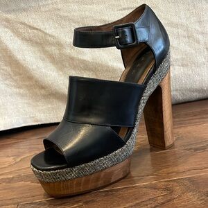 Marni F/W 2008 Tweed Wood Heels, never wore them because they run small